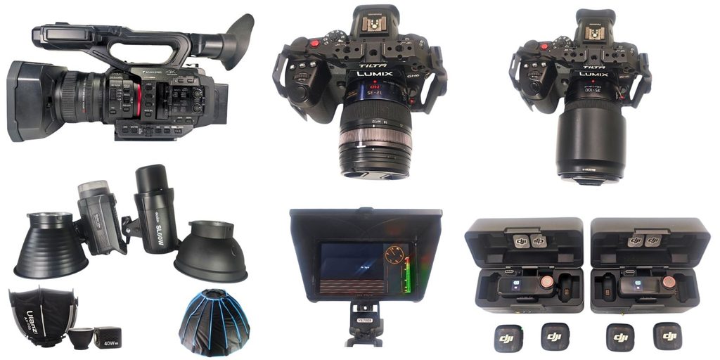 3-Kamera-Interview mit Kamera-, Ton- DJI-Mic-3und Lichttechnik