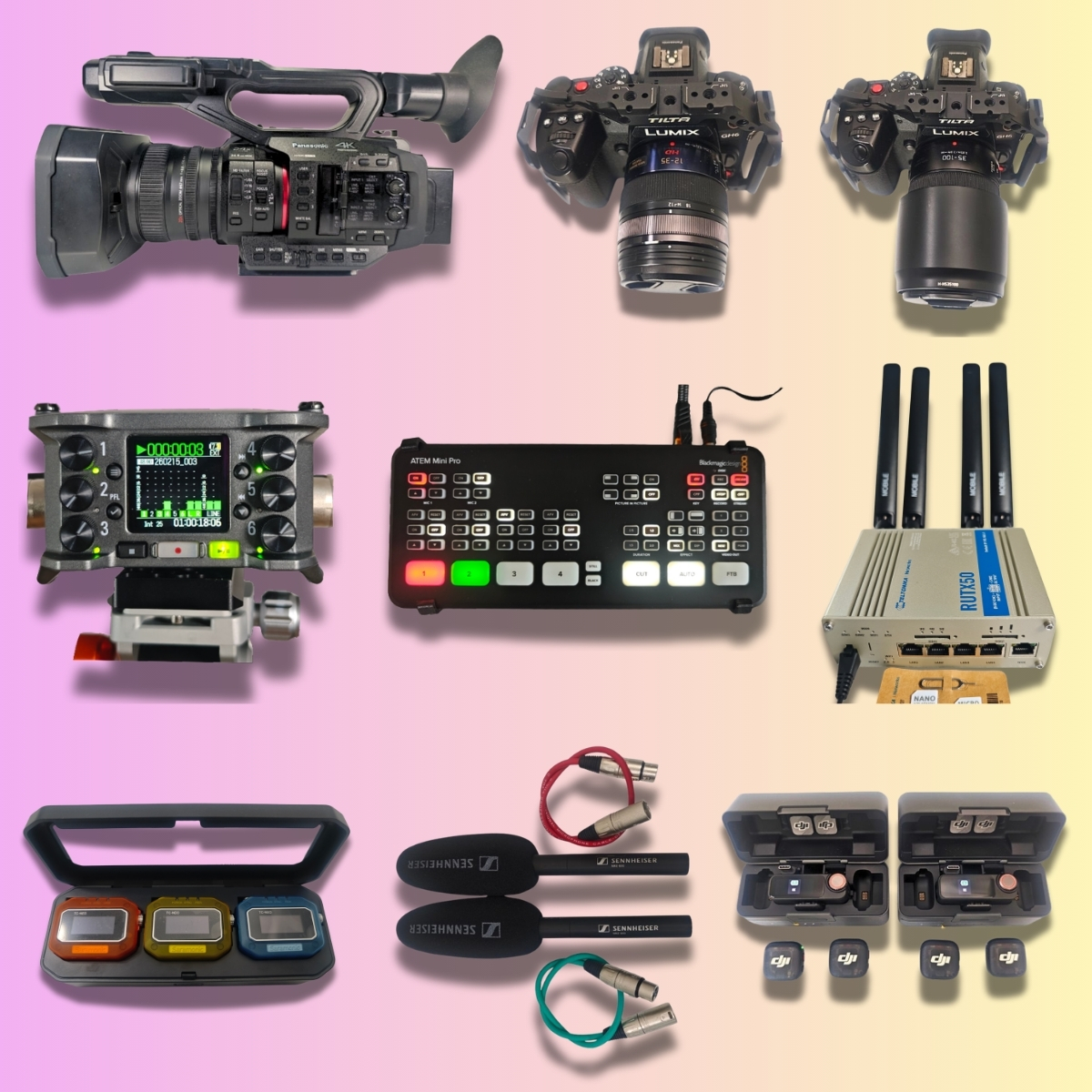 All-in-One Event & Streaming Kit Pro mit HC-X2, zwei GH6, Zoom F6 und ATEM Mini Pro