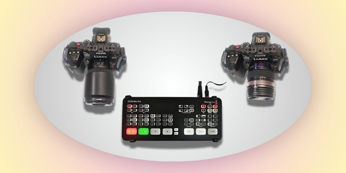 Streaming-Kit Basis mit zwei Panasonic GH6 und ATEM Mini Pro zum Mieten