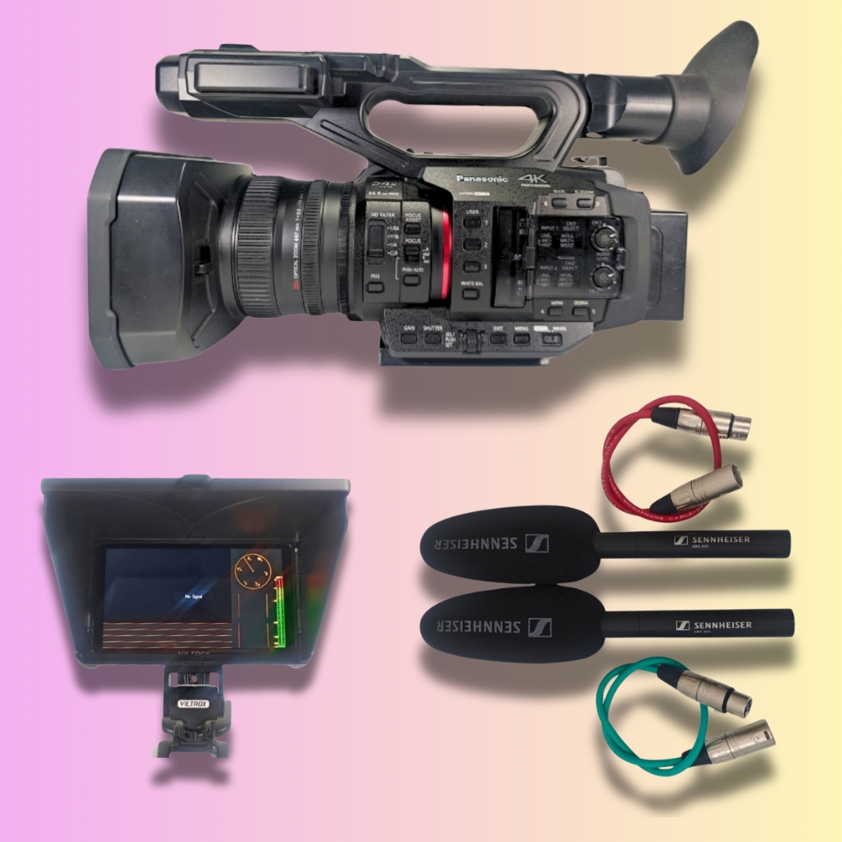 Kamera-Interview-Kit mit Panasonic HC-X2 und Sennheiser MKE 600 zum Mieten