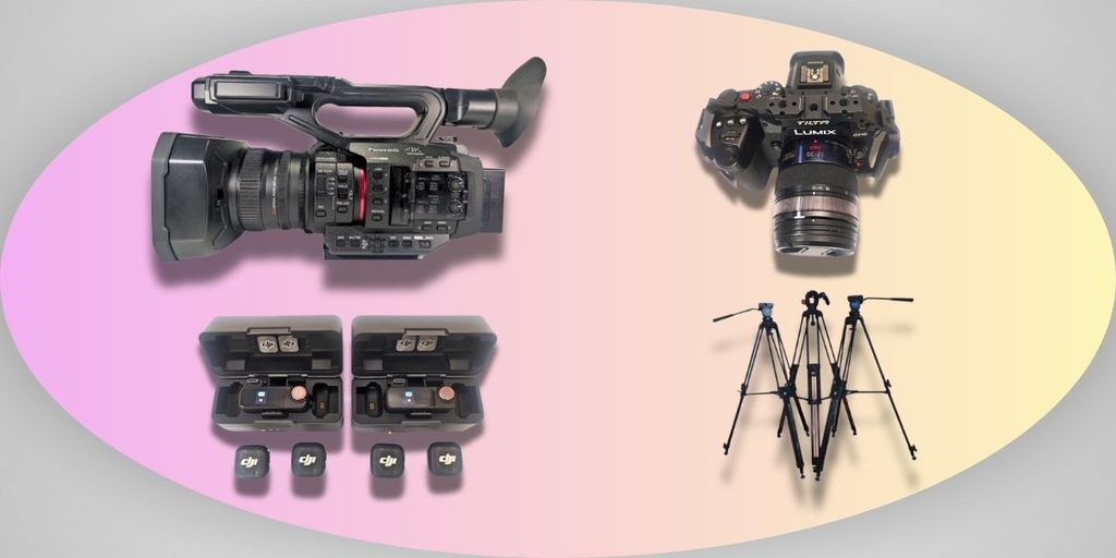 Business & Event Recording Kit mit Panasonic HC-X2, GH6, DJI Mics und Stativen